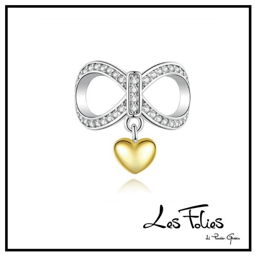 Charm infinito cuore oro - charm,