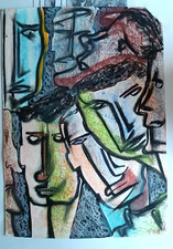 TECNICA MISTA SU CARTA - LUCA FAGIOLI-TITOLO CURIOSITA' - 2010 -50X35 CM