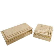 ? Cerri Nestore Set 2 scatole in travertino di Rapolano anni 70