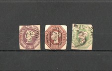 GRAN BRETAGNA - 1847-55 - TRE  FRANCOBOLLI - REGINA VITTORIA - ANNULLATI -