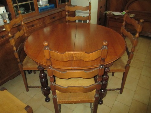 Tavolo noce tondo con - tavolo, (