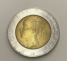 Moneta 500 lire italiana 1987 