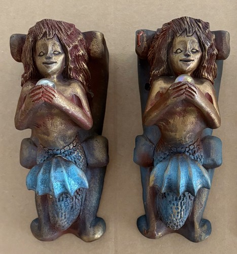 Coppia staffe sirena vintage - coppia, a