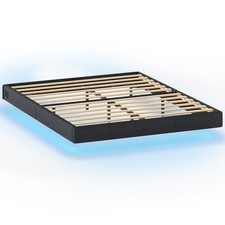 Struttura letto con illuminazione LED e stazione di ricarica letto sospeso struttura matrimoniale