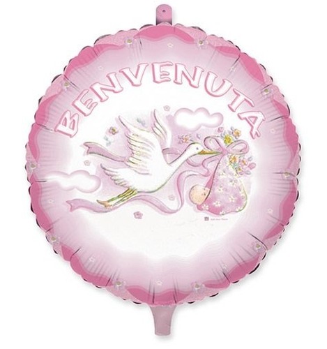 Pallone benvenuta rosa - benvenuta,