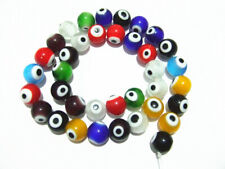  1filo/38pz misti perline tondo vetro lampwork Occhio di Allah 10mm colore vari