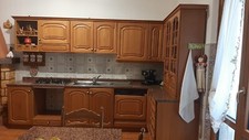 Panca angolare 180x140 più tavolo granito e 4 sedie tutto in rovere massello