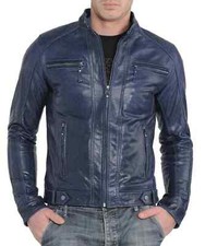 Giacca Motociclista Uomo Blu