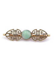 Broche Jade Art Deco En Or 18 Karats, Bijou Art Deco, Joseph Auricoste