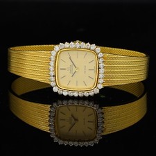 Omega De Ville lady 60s 18 kt gold diamonds bezel ref 8298 automatic serviced