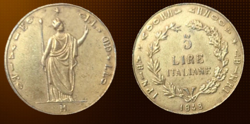 1848 italy lombardy lire - italy, 5