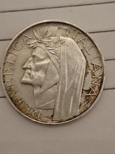 500 lire argento - argento, dante.