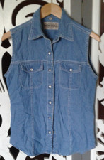 Camicia cotone jeans senza maniche tg. M