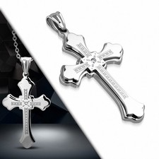 Ciondolo Uomo Doppio Croce Medievale