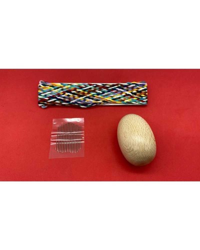 Set aghi uovo legno - set, +treccia