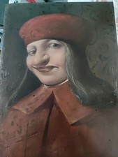 Dipinto Olio Raffigurante Ritratto Grottesco  
