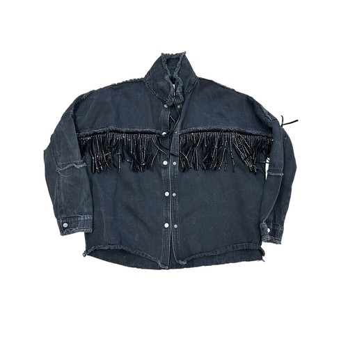 Giacca camicia zara nera denim - camicia,