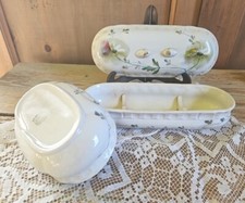 1905 SOCIETA' CERAMICA MILANO ELEFANTINO Verde Porta Sapone + SPAZZOLINI