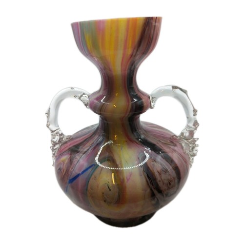 Vaso doppio manico soffiato - , a