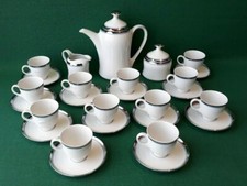 SERVIZIO CAFFÈ VINTAGE 12 TAZZINE PORCELLANA ARGENTO SELTMAN WEIDEN DIANA. EEE12