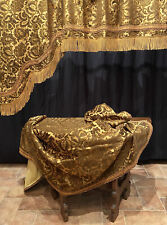 Antica Mantovana Con Copriletto O Tendone + Laterale Damasco Oro Bicolore