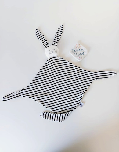 Doudou plat lapin gris - plat,