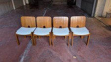 4 sedie design legno italiane, stile di Cassina/Bernini/Gavina/Zanotta anni '70