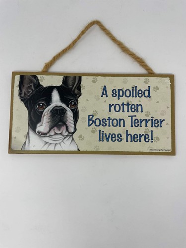 Insegna cane viziato boston - insegna,