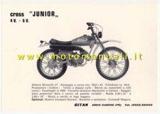 Gitan 50 Cross Junior 4V-6V depliant epoca ciclomotore originale brochure