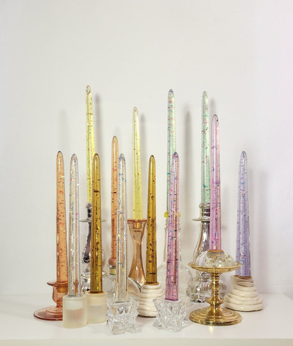 Candele lucite trasparenti - "lucite",