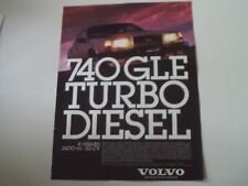 advertising Pubblicità 1986 VOLVO 740 GLE TURBO DIESEL