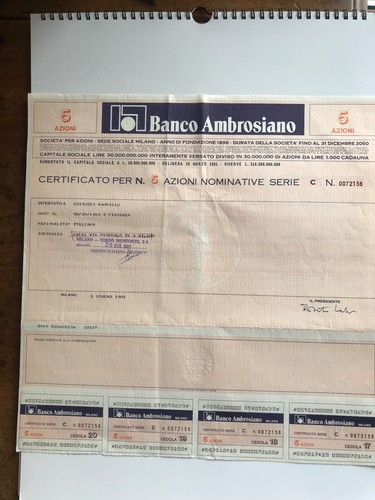 Certificati azionari banco - certificati,