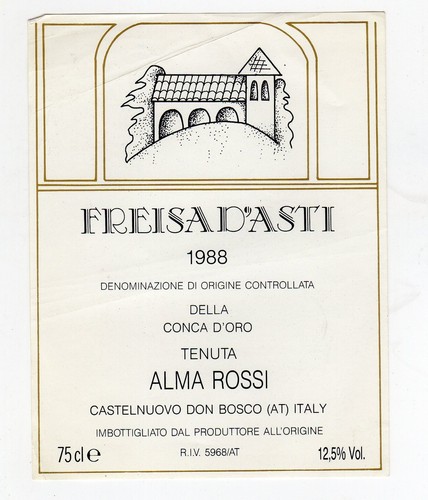 Etichetta pubblicitaria freisa - etichetta,