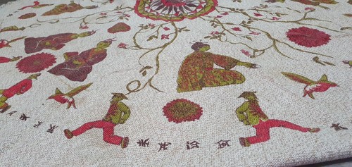 Antico lino orientale vintage - lino,
