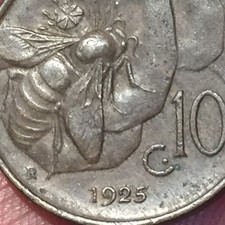 Splendida Regno d'Italia 10 centesimi 1925 NON COMUNE Vittorio Emanuele III