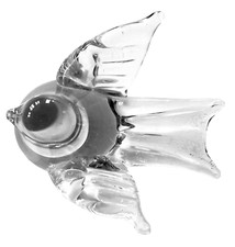 Uccellino vetro trasparente 5"