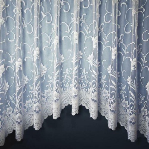 Tenda rete bianca floreale - a,