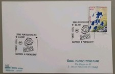 Cartoncino con annullo filatelico  ECCO L'EURO DAVVERO! A PONTASSIEVE 8.6.2001