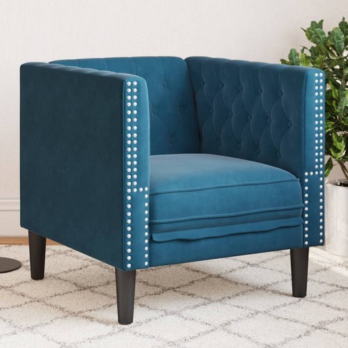 Poltrona chesterfield blu - blu, in