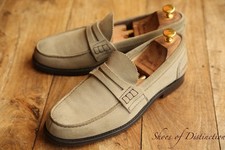 Scarpe mocassini Church's Pembrey beige scamosciate penny bit prezzo consigliato £ 850 da uomo UK 8 US 9