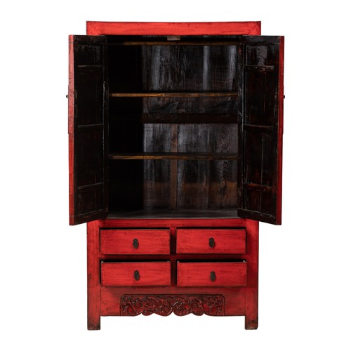 Armadio antico cinese rosso