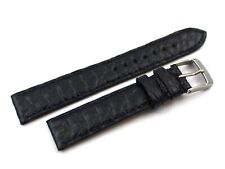 Cinturino Vero Coccodrillo Blu Opaco 18/16mm Fibbia Acciaio Ardiglione Unisex