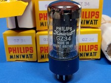 1X PHILIPS MULLARD GZ34 5AR4 F32 B CODE BLACKBURN Tube/Röhre NOS NIB AMPLITREX
