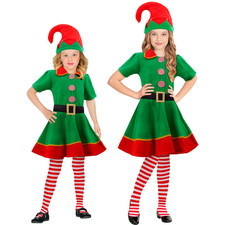 COSTUME VESTITO CARNEVALE NATALE ELFO BABBO NATALE BAMBINA ABITO TRAVESTIMENTO