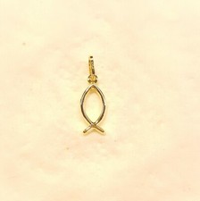 Ciondolo pesce Cristo - Christian fish charm - 9Kt. g. 0,40