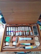 valigetta - cassetta per dipingere colori ad olio e accessori aperto mai usato