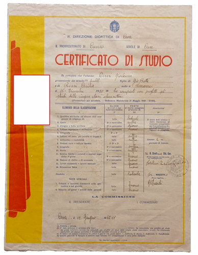 1942 certificato studio - certificato, di