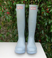 Stivali Wellington alti Hunter vintage taglia 5 made in Scotland stivali di gomma blu chiaro