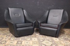 Coppia poltrone / 2 armchairs / ecopelle nera / nero / bergere / inglesi / UK