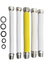 FLESSIBILI PER CALDAIA INOX ESTENSIBILI RIVESTITI GOMMA BIANCHI  KIT 5pz 22/42CM